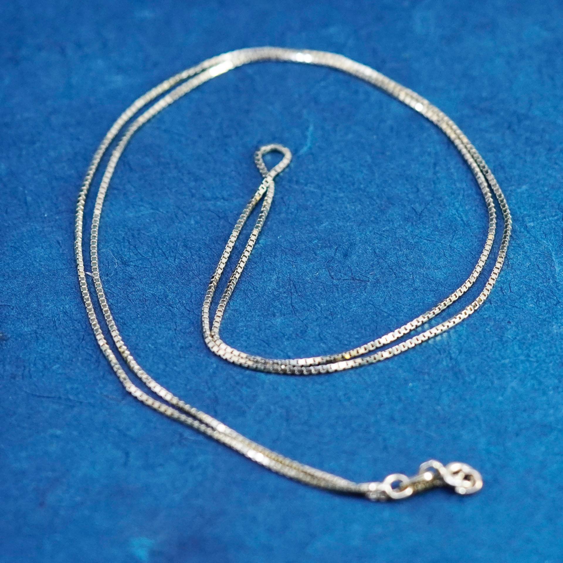 24", 1mm, Vintage Vermeil Gold Über Sterling Silber Halskette, 925 Box Kette, Gestempelt Italien von SterlingLoverShop