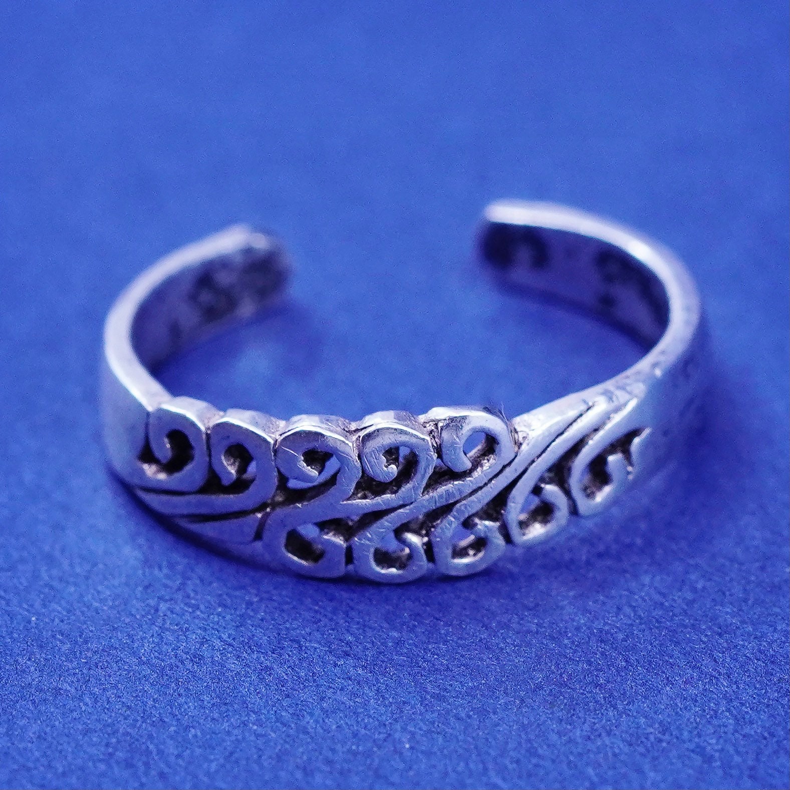 Größe 4, Vintage Sterling Silber Handgemachter Ring, 925 Filigranes Offenes Band, Gestempelt von SterlingLoverShop