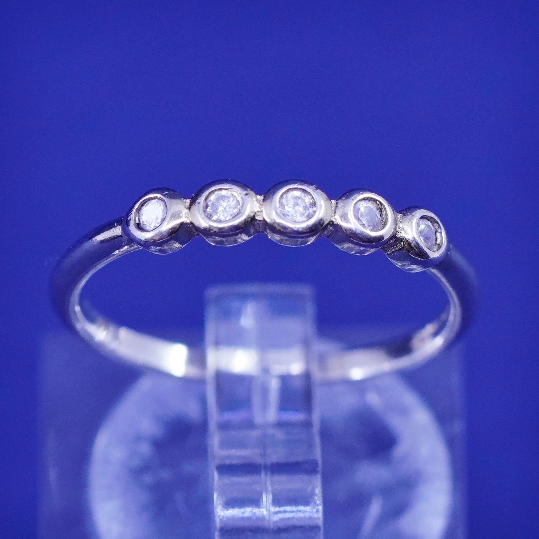 Größe 6, Vintage Sterling 925 Silber Handarbeit Ring, Stapelbares Ehering Mit Cz, Gestempelt von SterlingLoverShop