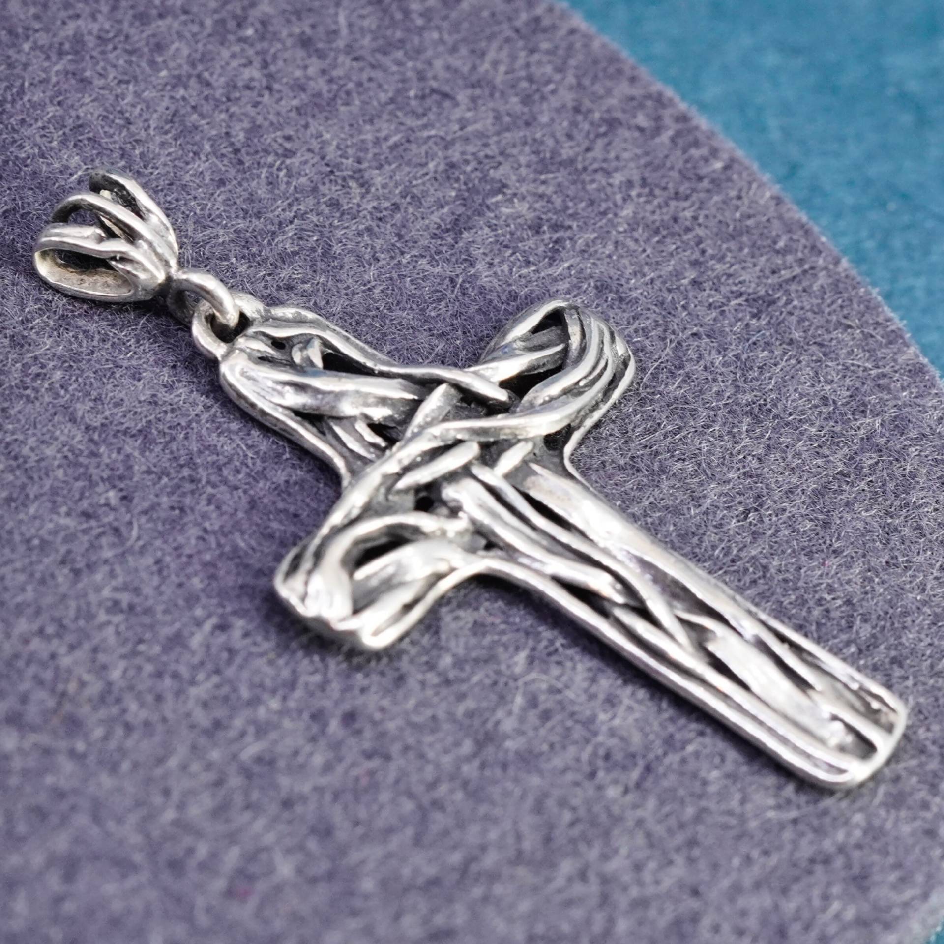 Vintage Paz Pz Sterling Silber Handarbeit Anhänger, Filigranes 925 Kreuz, Gestempelt Israel von SterlingLoverShop