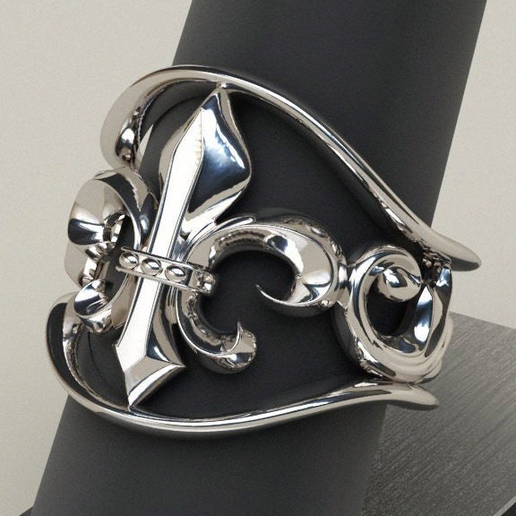 Fleur De Lis Ring - 92, 5 Premium Sterling Silber Fleur De Lis Ring - 92, 5 Premium Sterling Silber von SterlingSilverBits