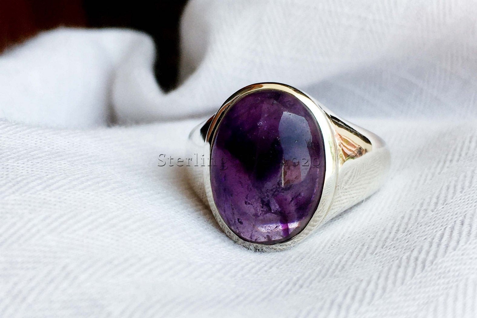 Amethyst Ring, 925 Sterling Silber Ring, Amethyst Ring, Herrenring, Herren Schmuck, Handgefertigter Ring, Geschenk Für Männer, Männer Verlobungsring von Sterlingsilver2020