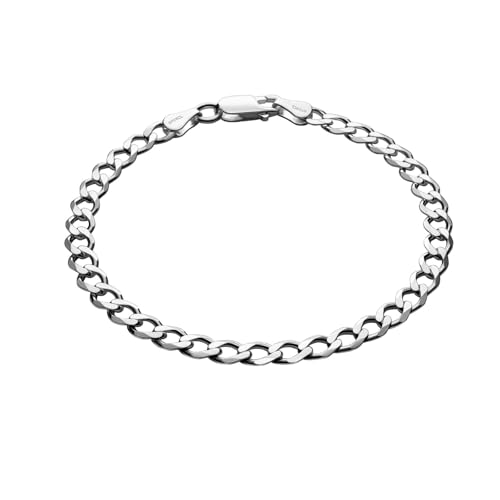 Massives Herren-Armband aus 925 Silber, nickelfrei, 20 cm Länge, anlaufgeschützt, mit Schmuckbox von STERLL