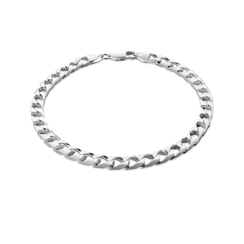 Klassische Herren Armband Kette Aus 925 Silber Mit Karabinerverschluss Poliertes Finish 20cm von STERLL