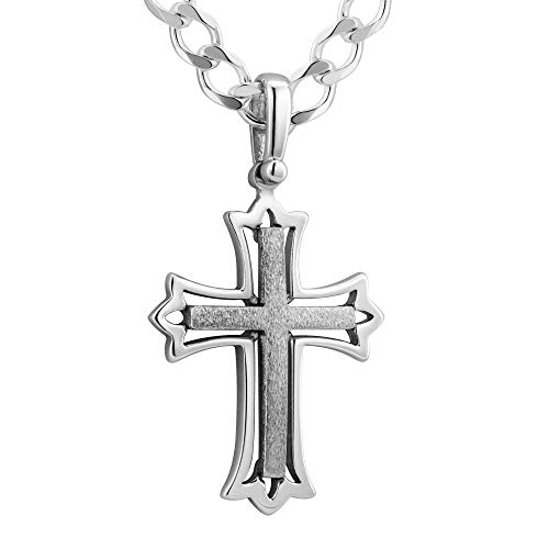 STERLL Herren Kette Silber 925 Kreuz-Anhänger aus Schmucketui die Besten Männer Geschenke von STERLL