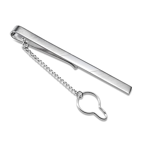 Herren Silber Krawattennadel Mit Gebürstetem Und Glänzendem Streifen von STERLL