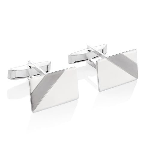Herren Manschettenknöpfe Aus 925 Silber Mit Oxidiertem Streifen Design von STERLL