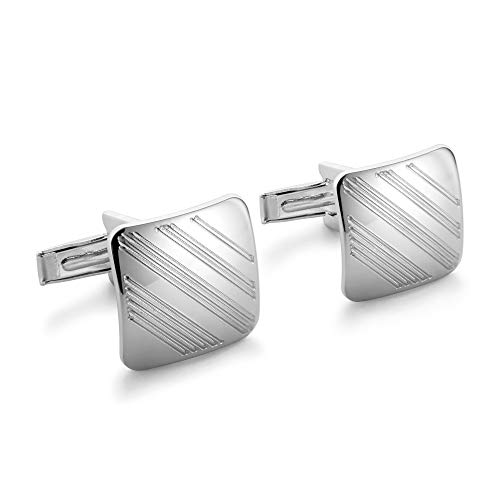 STERLL Herren Manschettenknöpfe Cufflinks Silber 925 Streifen Schmucketui Männergeschenke von STERLL