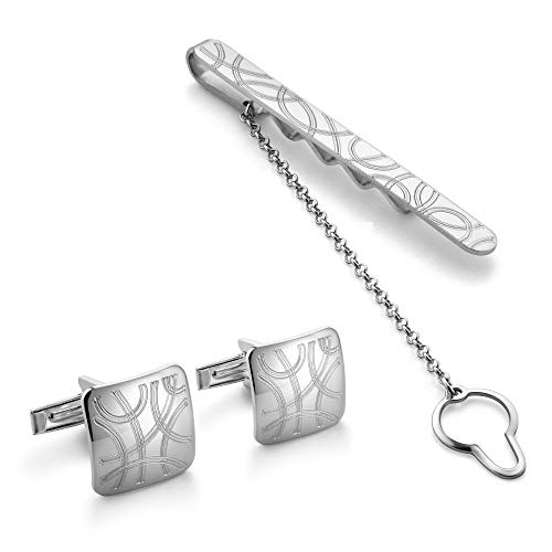 Herren Manschettenknöpfe Und Krawattenklammer Set Aus 925er Silber Produktionsqualität In Der EU von STERLL