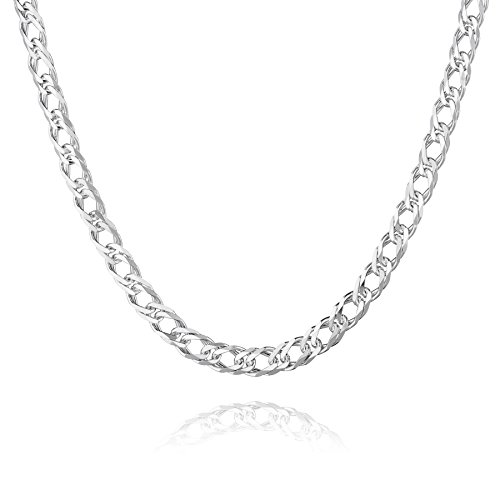 Sterll Herren Hals-Kette Sterling-Silber 925 60 cm doppel Panzerkette Königskette 60 cm Ökologische Verpackung Männer Geschenke von Sterll