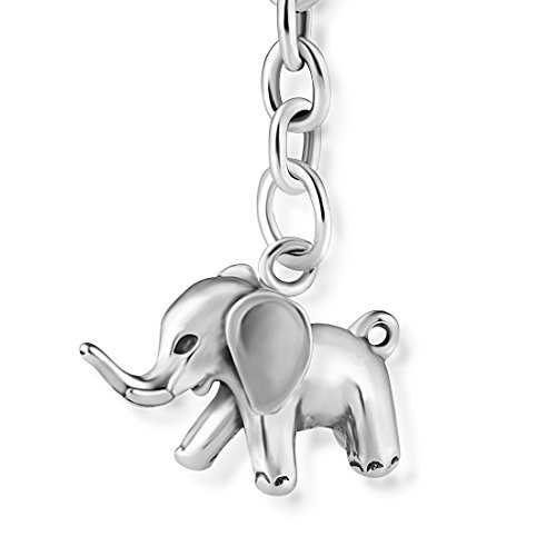 Sterll Herren Schlüssel-Anhänger Glückbsbringer Elefant Sterling-Silber 925 oxidiert Nachhaltige Verpackung Geschenk für Freund von Sterll