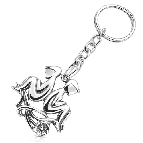 Astrologischer Sternzeichen Schlüsselanhänger Aus Hochglanzpoliertem Silber von STERLL