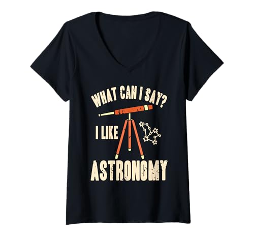 Damen Was Soll Ich Sagen Ich Mag Astronomie T-Shirt mit V-Ausschnitt Damen Was Soll Ich Sagen Ich Mag Astronomie T-Shirt mit V-Ausschnitt von Sternenfans und Himmelsbeobachter