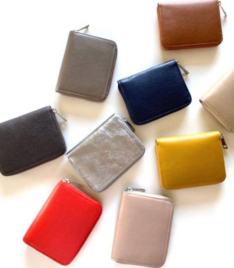 Kleiner Damen Leder Geldbeutel Geldbörse Tasche Passend Zum Lederrucksack Zur Handtasche 2 in 1 Macaron Und Clutch von SternenloopShop