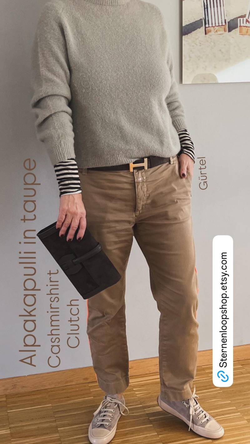 Kuscheliger Strickpulli Mit Alpaka Pulli Stylisch Babyalpaka Wolle Onesize 36 38 40 42 von SternenloopShop