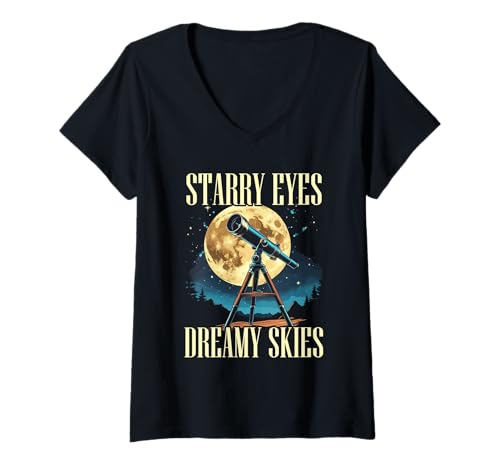 Damen Astronom Sterngucker Stargazer T-Shirt mit V-Ausschnitt Damen Astronom Sterngucker Stargazer T-Shirt mit V-Ausschnitt von Sterngucker Sternguckende Astronomen