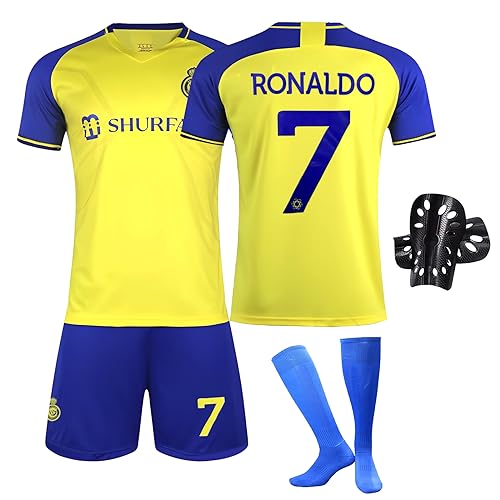 Sternstunde Trikot Sets Kinder, Hause/Auswärts Fußballtrikot für Kinder,Herren Jungen Fussball Jersey Football Trikots, Sportshirt Junge Football Training Tshirts Shorts und Socken Anzug (24, Blau) von Sternstunde