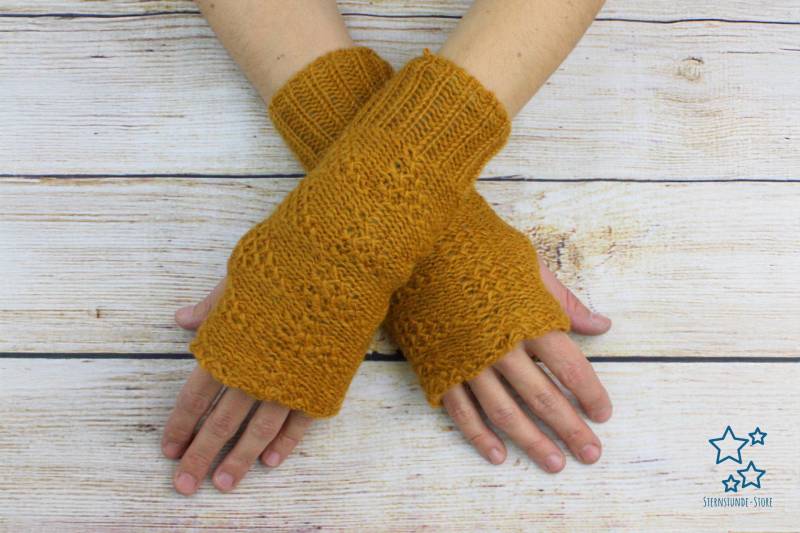 Armstulpen Für Damen - Pulswärmer Kalte Tage Aus Wolle Handgestrickte Handstulpen Schurwolle | Modell "Eve" von SternstundeStore