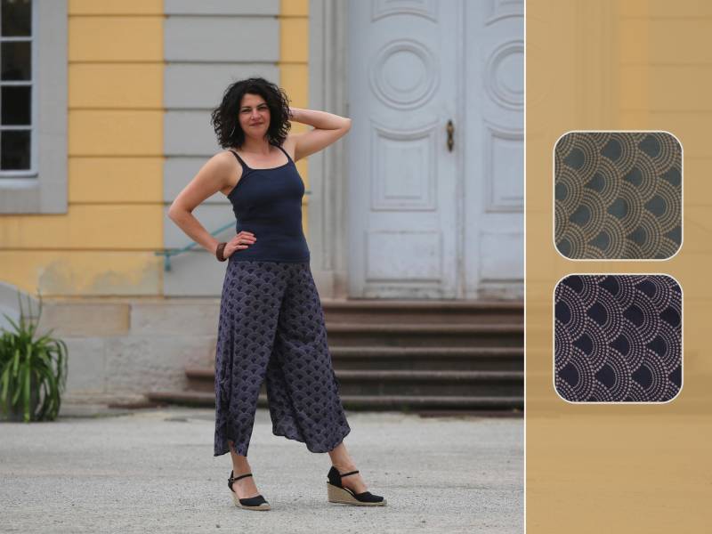 Marlene Damen Sommer-Hose - Leicht, Bequem Und Vielseitig Handgefertigte Viskose Hose Mit Sommerlichem Print von SternstundeStore