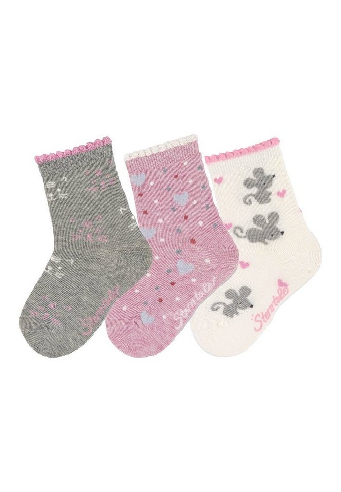 Sterntaler® Feinsöckchen Sterntaler® Socken 3er-Pack Katze (3-Paar, 3er-Pack) waschbar von Sterntaler®