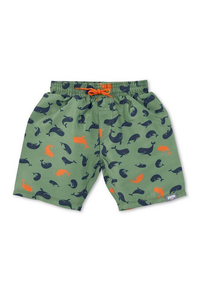 Sterntaler® Badehose Badeshort Wale (1-St) Baby Badehose - Kinder Badehose, Badeshorts mit Windeleinsatz bis Gr 86/92 in Grün - Badeshorts Babys, Lässige Badehose Jungen mit UV Schutz 50+ und Allover-Print mit Walen - Badeshorts Kinder - UV Schutz 50+ bedruckt mit Walen von Sterntaler®