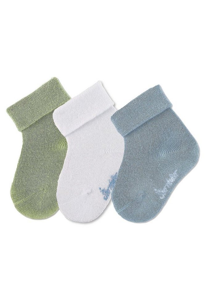 Sterntaler® Basicsocken Baby-Söckchen uni, 3er-Pack (3-Paar) Baby Söckchen - Baby Socken im Set uni, Hellblau oder Zartrosa - Superweiche Babysocken mit Umschlag für Neugeborene - mit Umschlag von Sterntaler®