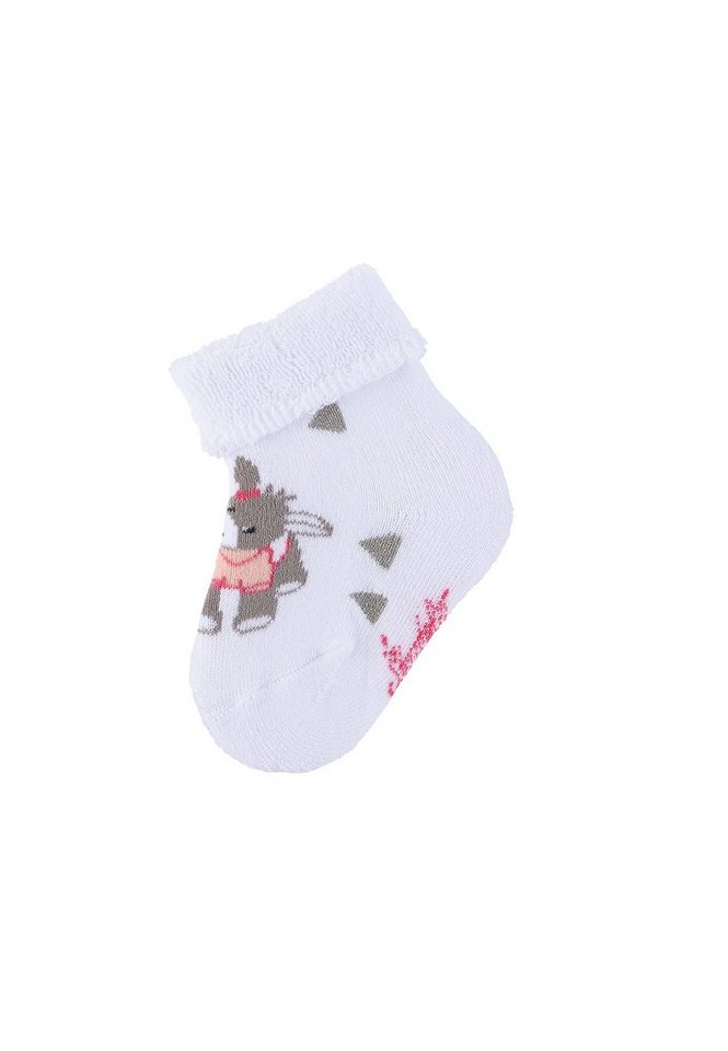 Sterntaler® Basicsocken Baby-Söckchen Emmi Girl Baby Söckchen - Baby Socken Esel Emmi Girl in Weiß - Niedliche Babysocken mit Umschlag, Vollplüsch und Motiv Esel - Baby Socken Kinder gemustert - Baby-Söckchen Sommer von Sterntaler®