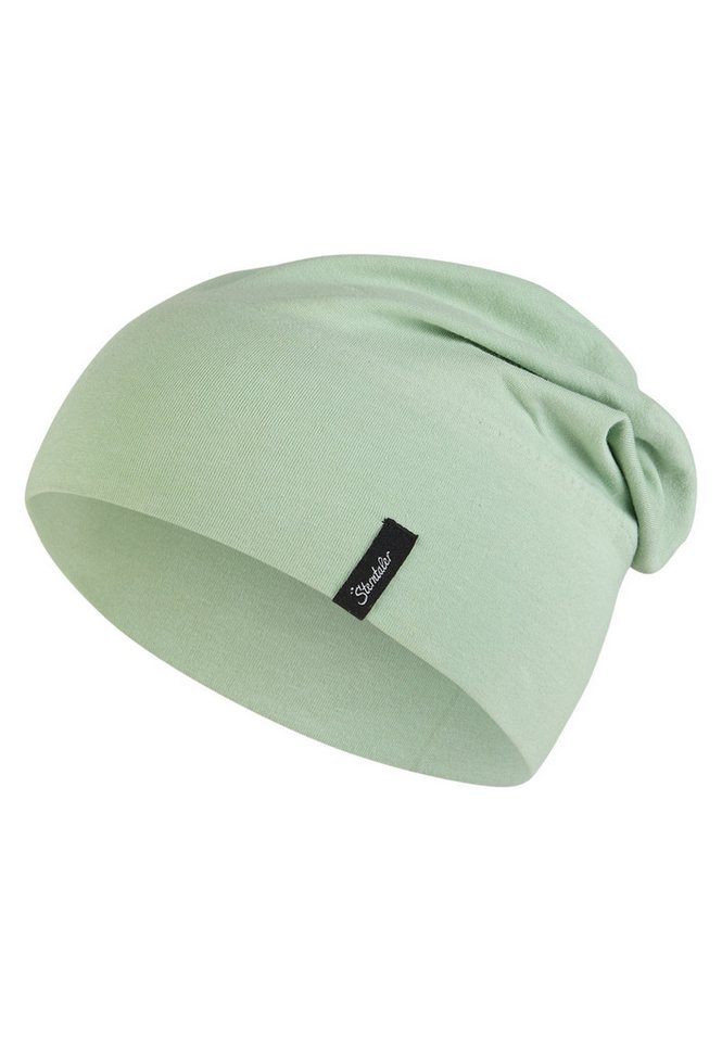 Sterntaler® Beanie OCS Beanie uni (1-St., Baby Mütze gestreift tragbar mit und ohne Umschlag Ganzjährig) Kindermütze aus Singlejersey unifarben von Sterntaler®