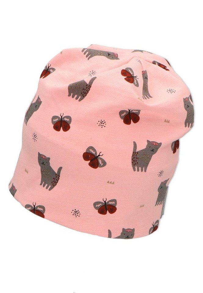 Sterntaler® Beanie Beanie (1-St., Cap für Kinder mit Größenregulierung ideal für den Sommer) Babymütze aus Jersey in Rosa mit niedlichen Tiermotiven von Sterntaler®