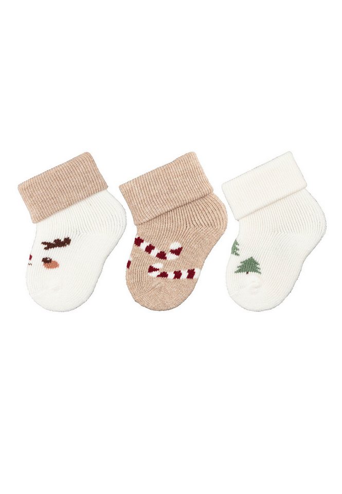 Sterntaler® Feinsöckchen Sterntaler® Erstlingssocken 3er-Pack Weihnachten (3-Paar, 3er-Pack) von Sterntaler®