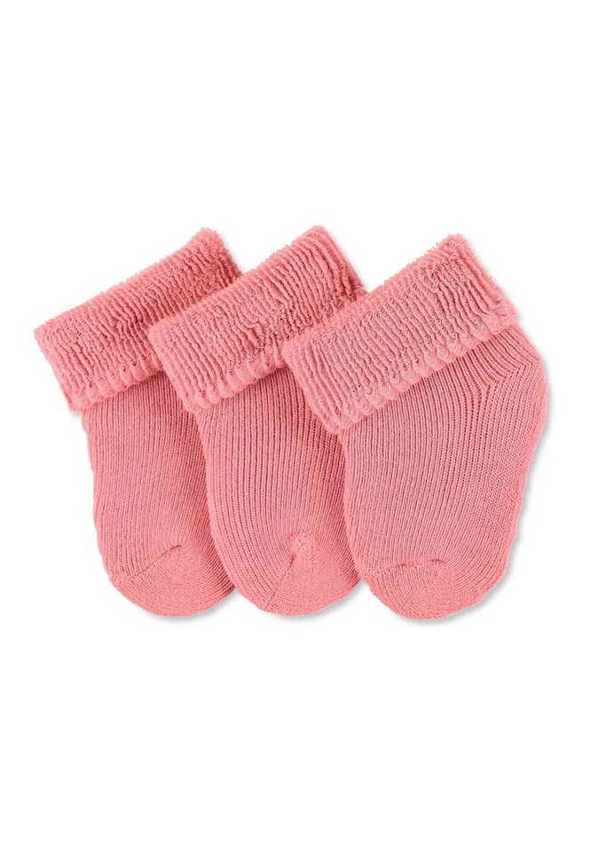 Sterntaler® Feinsöckchen Erstlingssocken uni, 3er-Pack (3-Paar, 3er Kindersocken, Erstlingssocken aus Baumwolle für Kinder) Babysocken mit süßen Motiven, Kurzsocken Baby mit Vollplüsch von Sterntaler®