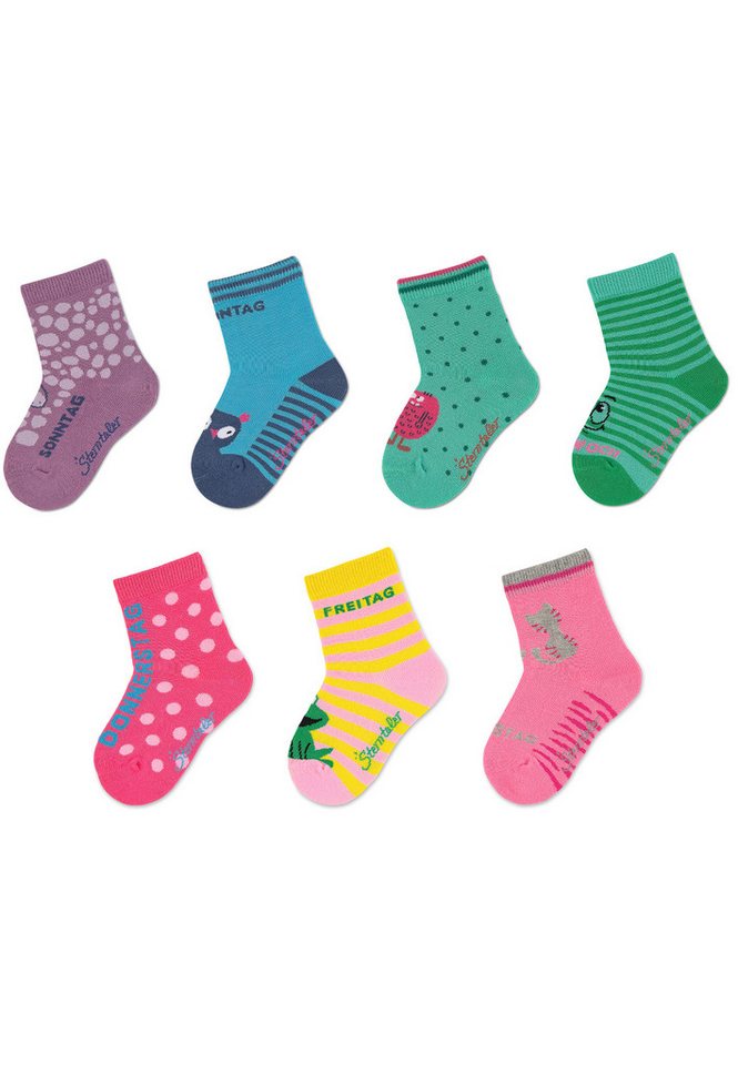 Sterntaler® Feinsöckchen Socken 7er-Box Wochentage (7-Paar, 7er-Pack) 7 Paar Mädchensöckchen mit Wochentag-Motiven in Geschenkbox von Sterntaler®