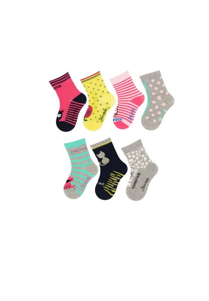 Sterntaler® Feinsöckchen Sterntaler® Socken 7er-Box Wochentage (7-Paar, 7er-Pack) 7 Paar Mädchensöckchen mit Wochentag-Motiven in Geschenkbox von Sterntaler®