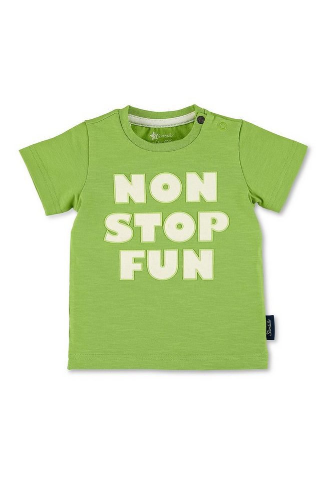 Sterntaler® Kurzarmshirt Kurzarm-Shirt (1-tlg) Baby Shirt - Kurzarmshirt Kinder - Kurzarm-Shirt mit Druck 'NON STOP FUN' in Hellgrün - T-Shirt Kinder aus Jersey mit Knöpfen an der linken Schulter von Sterntaler®