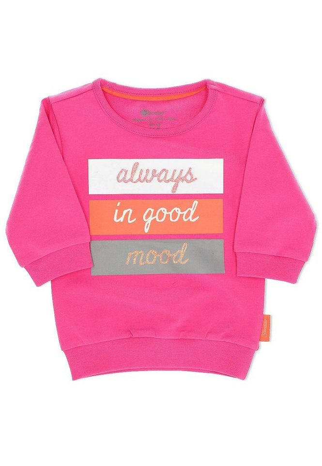 Sterntaler® Langarmshirt Langarm-Shirt (1-tlg) Kindershirt - Langarmshirt Kinder - Langarm-Shirt mit Druck Good mood" in Pink - Shirt mit langen Ärmeln aus leichter Sweatware, weichen Bündchen und bequemer Halsöffnung" von Sterntaler®