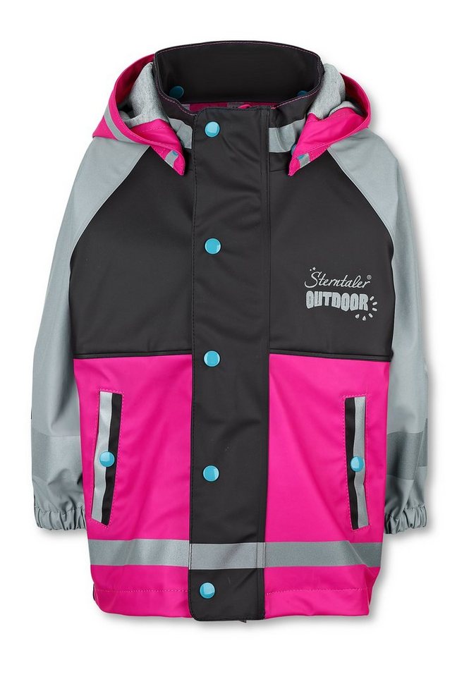 Sterntaler® Regenjacke Funktions-Regenjacke ungefüttert uni (1-St., Kinder Regen- und Matschjacke mit süßen Motiven) Regenjacke Kinder mit Kapuze, Funktionsjacke Kinder von Sterntaler®