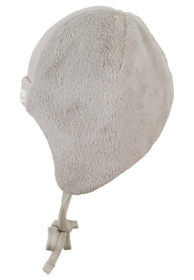 Sterntaler® Schlupfmütze Mütze (1-St., Wintermütze mit Bärchen Motiv, Bindeband und Ohrenschutz) Baby Beanie Mütze aus weichem Teddyflausch unifarben von Sterntaler®