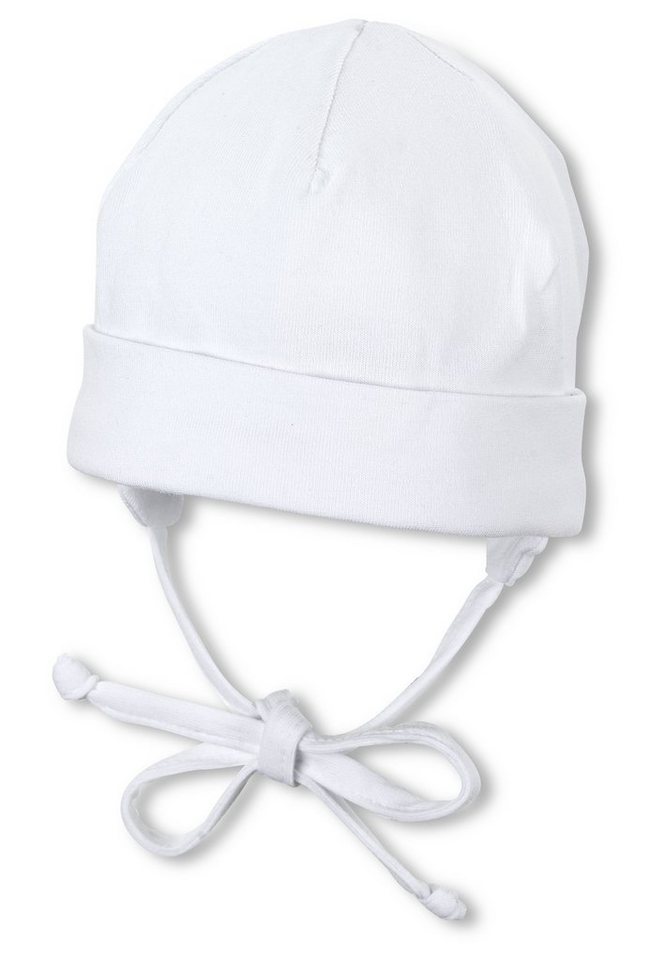 Sterntaler® Schlupfmütze OCS Beanie (1-St., Einfarbige Mütze Kinder doppellagig tragbar mit Umschlag) Babymütze aus Baumwolle mit Bindeband und Ohrenklappen von Sterntaler®