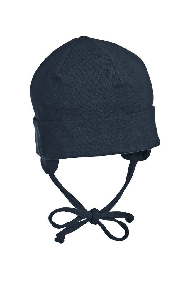 Sterntaler® Schlupfmütze OCS Beanie (1-St., Einfarbige Mütze Kinder doppellagig tragbar mit Umschlag) Babymütze aus Baumwolle mit Bindeband und Ohrenklappen von Sterntaler®