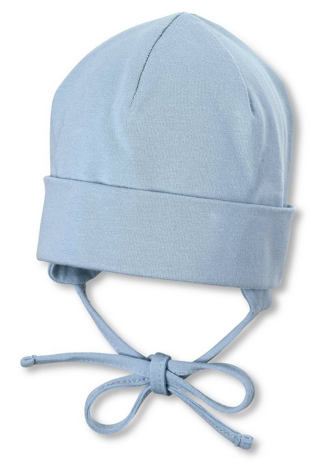 Sterntaler® Schlupfmütze OCS Beanie (1-St., Einfarbige Mütze Kinder doppellagig tragbar mit Umschlag) Babymütze aus Baumwolle mit Bindeband und Ohrenklappen von Sterntaler®