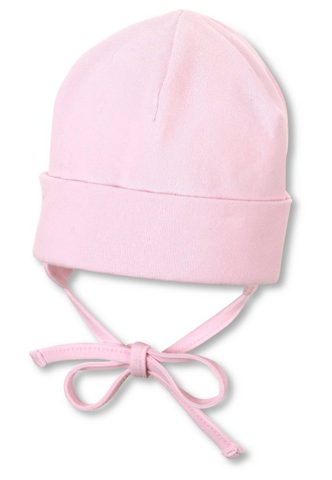 Sterntaler® Schlupfmütze OCS Beanie (1-St., Einfarbige Mütze Kinder doppellagig tragbar mit Umschlag) Babymütze aus Baumwolle mit Bindeband und Ohrenklappen von Sterntaler®