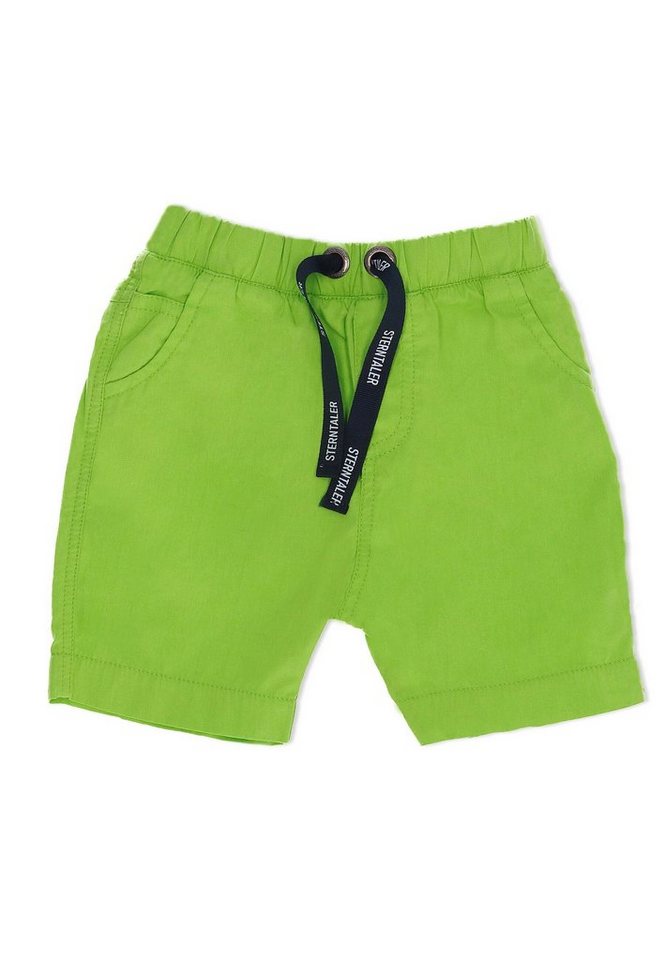 Sterntaler® Shorts Hose kurz (1-tlg) Shorts Kinder - Kurze Hose Sommer aus Baumwolle in Apfelgrün mit Taschen - Schlupfhose mit Komfortbund und Durchzugsband zur Weitenregulierung - Kindershorts Taschen vorne und hinten von Sterntaler®