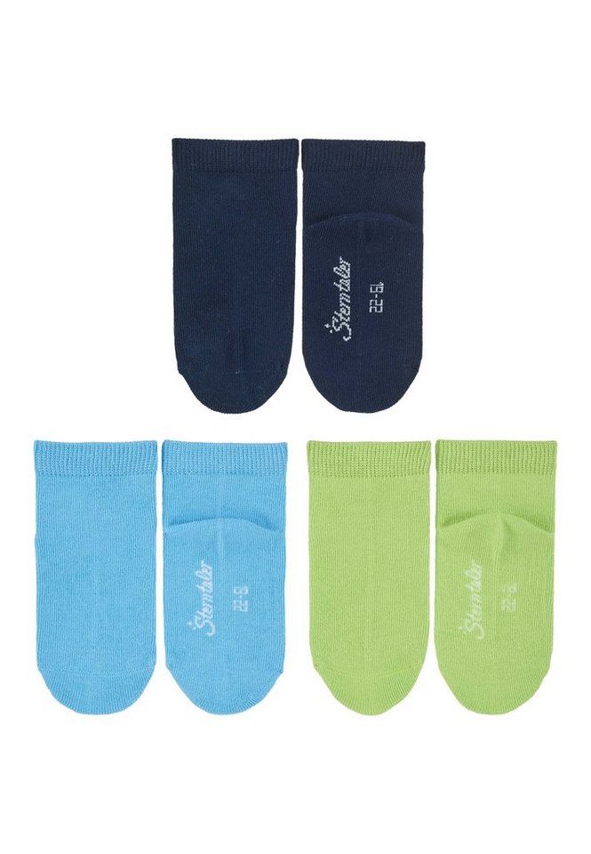 Sterntaler® Sneakersocken Sneaker-Söckchen uni, 3er-Pack (3-Paar) Sneaker Söckchen im 3er-Pack Unifarben - Sneaker Socken für Kinder aus Baumwollmix - Baby Sommersocken mit hohem Tragekomfort - Erstlingssöckchen formbeständig für Babys von Sterntaler®