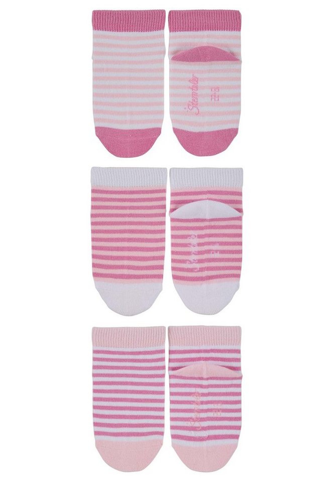 Sterntaler® Sneakersocken Sneaker-Söckchen Ringel, 3er-Pack (3-Paar) Sneaker Söckchen Streifen im 3er-Pack - Sneaker Socken für Kinder aus Baumwollmix in Rosa und Blau - Baby Sommersocken mit hohem Tragekomfort gestreift - Erstlingssöckchen formbeständig für Babys von Sterntaler®