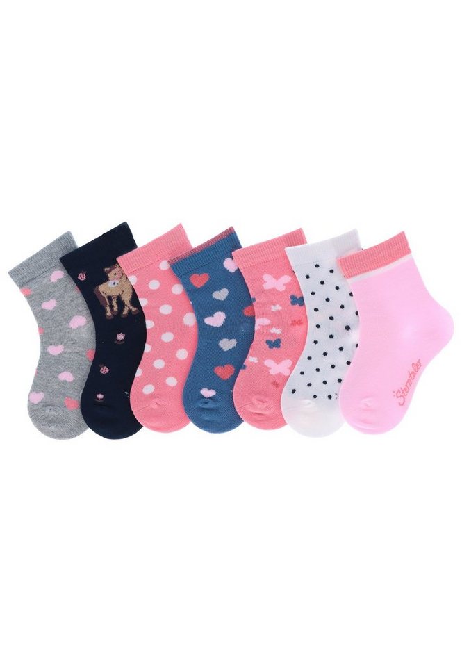 Sterntaler® Socken Söckchen 7er-Pack Punkte (7-Paar) Söckchen - Babysöckchen - Kindersöckchen - Kindersocken mit den Motiven Herzen", "Pferd", "Punkte", "Schmetterlinge" und "uni" - gemustert Söckchen Winter" von Sterntaler®