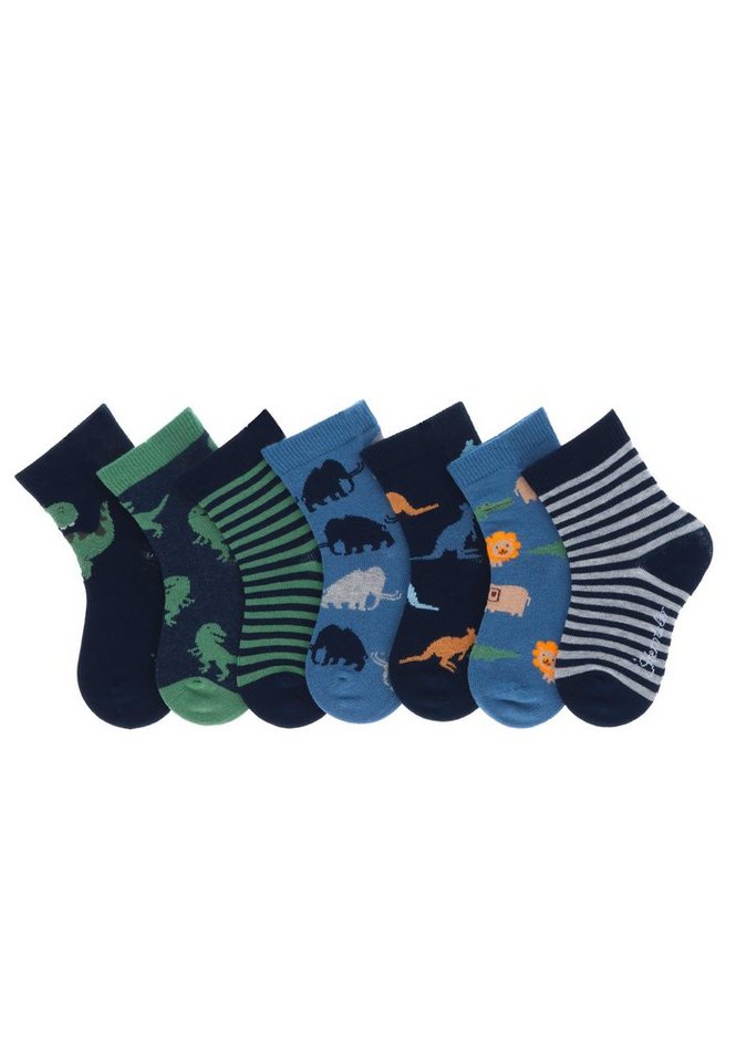 Sterntaler® Socken Söckchen 7er-Pack Wildnis (7-Paar) Söckchen - Babysöckchen - Kindersöckchen - Kindersocken mit den Motiven Dino", "Ringel", "Mammuts", "Kängurus" und "Safari" - gemustert Söckchen Winter" von Sterntaler®