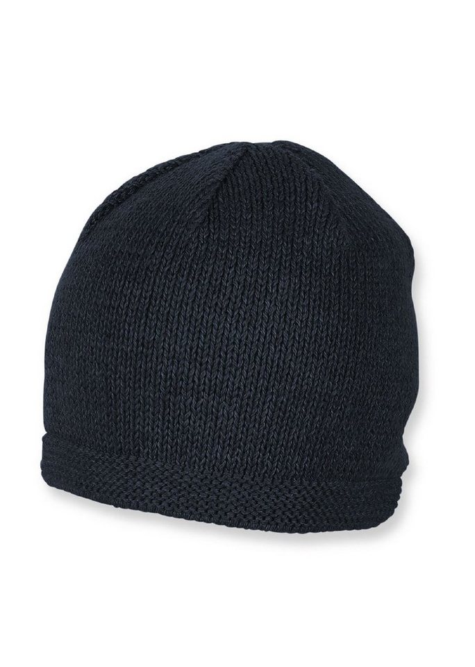 Sterntaler® Strickmütze OCS Strickmütze (1-St., Wintermütze gefütterte und ideal für kalte Tage) Strick Beanie Kinder aus weicher Baumwolle unifarben von Sterntaler®