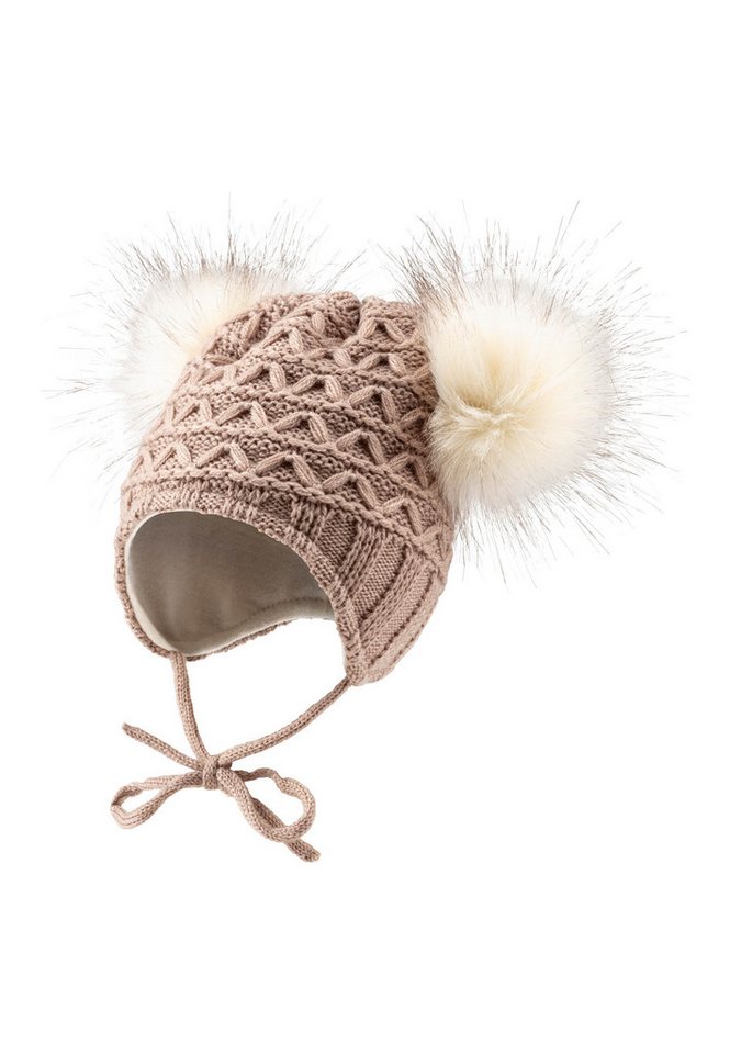 Sterntaler® Strickmütze Sterntaler® Strickmütze Pompons (1-St) Mütze mit Kunstfell-Pompon gefüttert mit Fleece von Sterntaler®