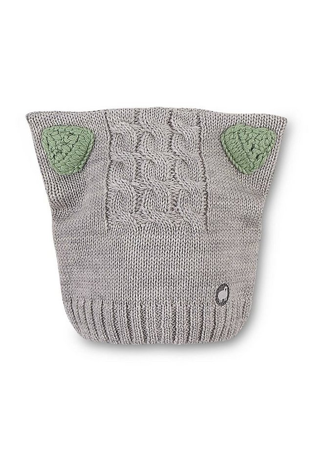 Sterntaler® Strickmütze Strickmütze (1-St) Kinder Strickmütze - Baby Mütze aus Merinowolle mit Katzenöhrchen - Baby Strickhut mit Zopfmuster, gefüttert mit Baumwollfleece - Wintermütze Baby Katzenöhrchen von Sterntaler®