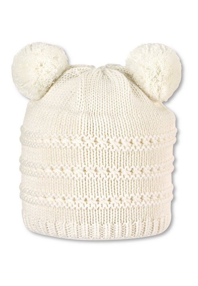 Sterntaler® Strickmütze Strickmütze (1-St) Kinder Strickmütze - Baby Mütze in Häkeloptik und zwei Pompons - Baby Strickhut Gefütterte für Kinder mit Pompons, gefüttert mit Fleece - Wintermütze Baby von Sterntaler®